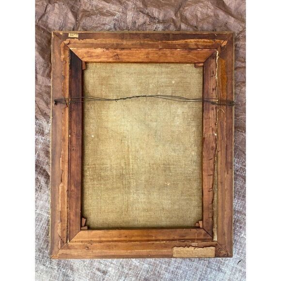 Antique Oil Painting on Canvas Signed BOWEN Young Lady - Picture 6 of 9